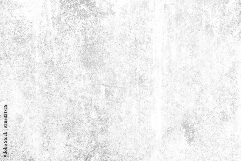 Plakat White Grunge Concrete Wall Texture Background with Water Stain.
