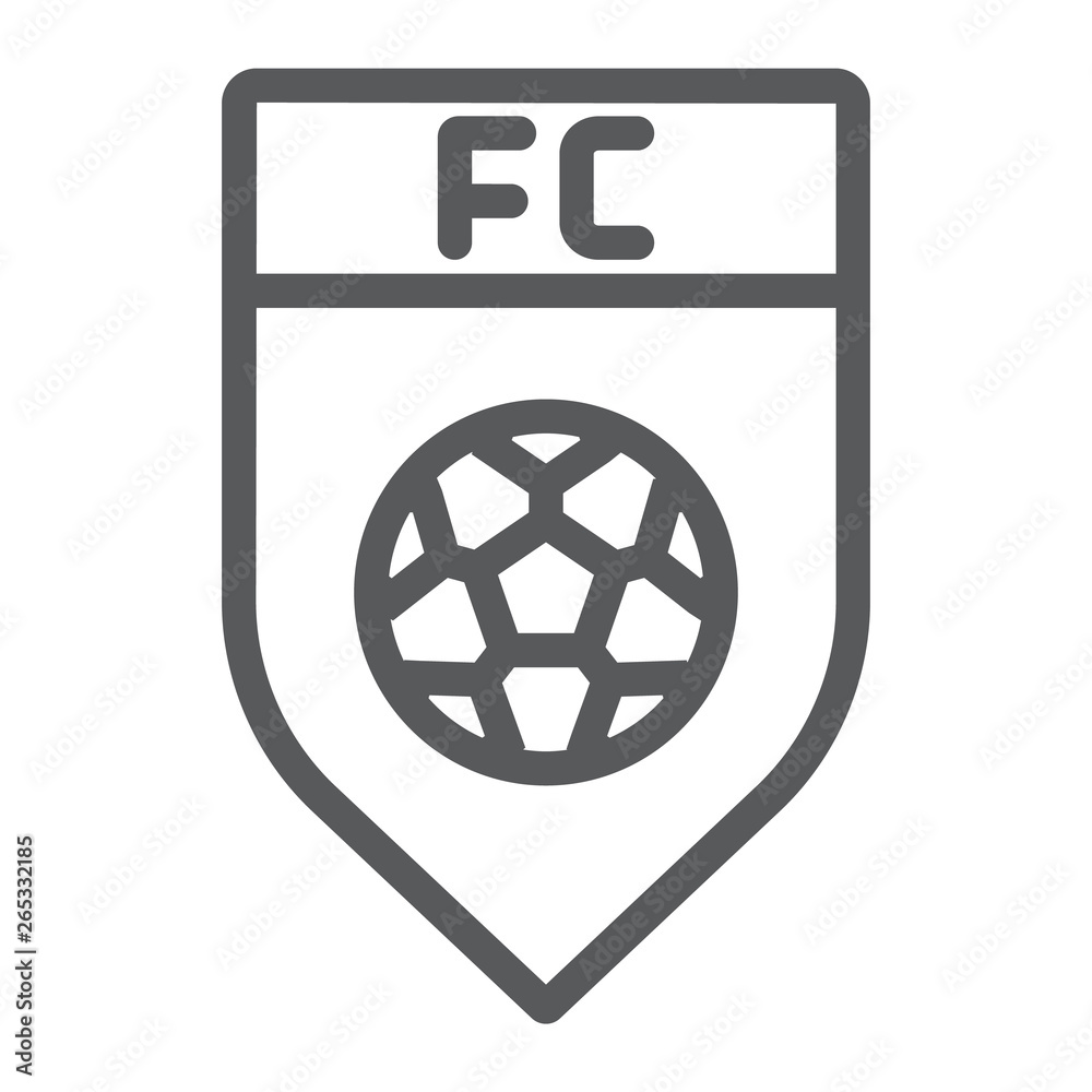 Soccer club line icon, game and badge, football emblem sign, vector graphics, a linear pattern on a white background. Soccer club line icon, game and badge, football emblem sign, vector graphics, a linear pattern on a white background.