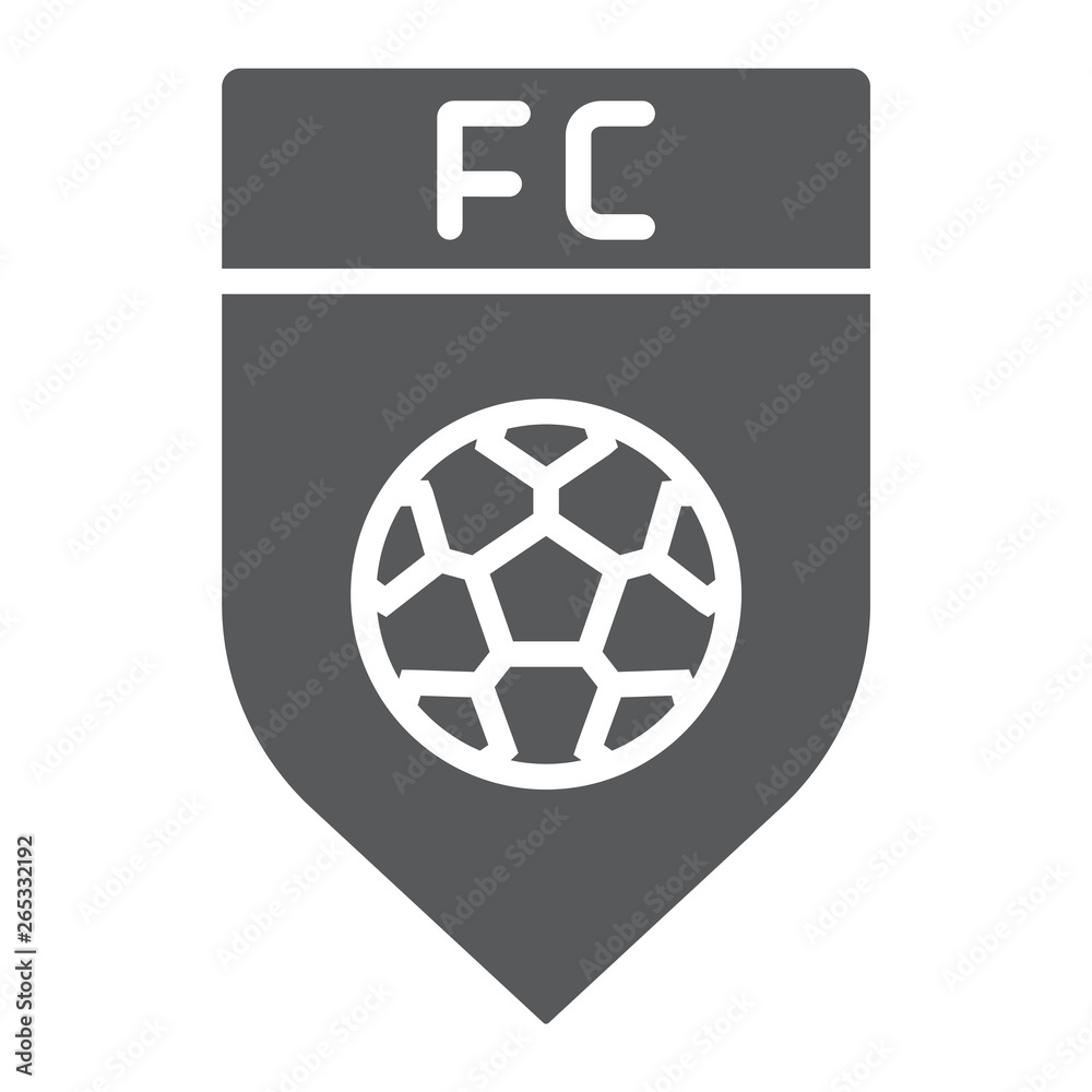 Soccer club glyph icon, game and badge, football emblem sign, vector graphics, a solid pattern on a white background. Soccer club glyph icon, game and badge, football emblem sign, vector graphics, a solid pattern on a white background.