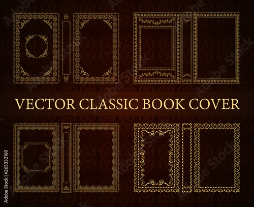 Vector classical book cover. Decorative vintage frame or border to be printed on the covers of books. Drawn by the standard size. Color can be changed in a few mouse clicks.