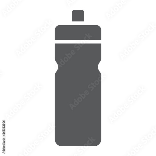 Sport bottle glyph icon, drink and container, water bottle sign, vector graphics, a solid pattern on a white background.