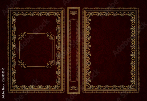 Vector classical book cover. Decorative vintage frame or border to be printed on the covers of books. Drawn by the standard size. Color can be changed in a few mouse clicks.