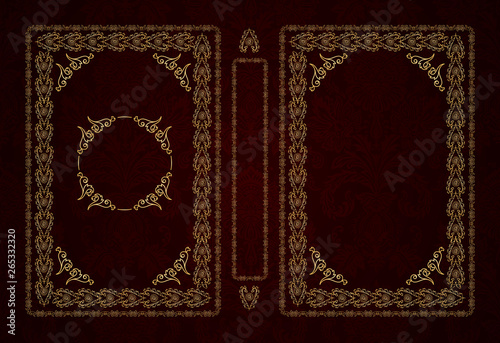 Vector classical book cover. Decorative vintage frame or border to be printed on the covers of books. Drawn by the standard size. Color can be changed in a few mouse clicks.