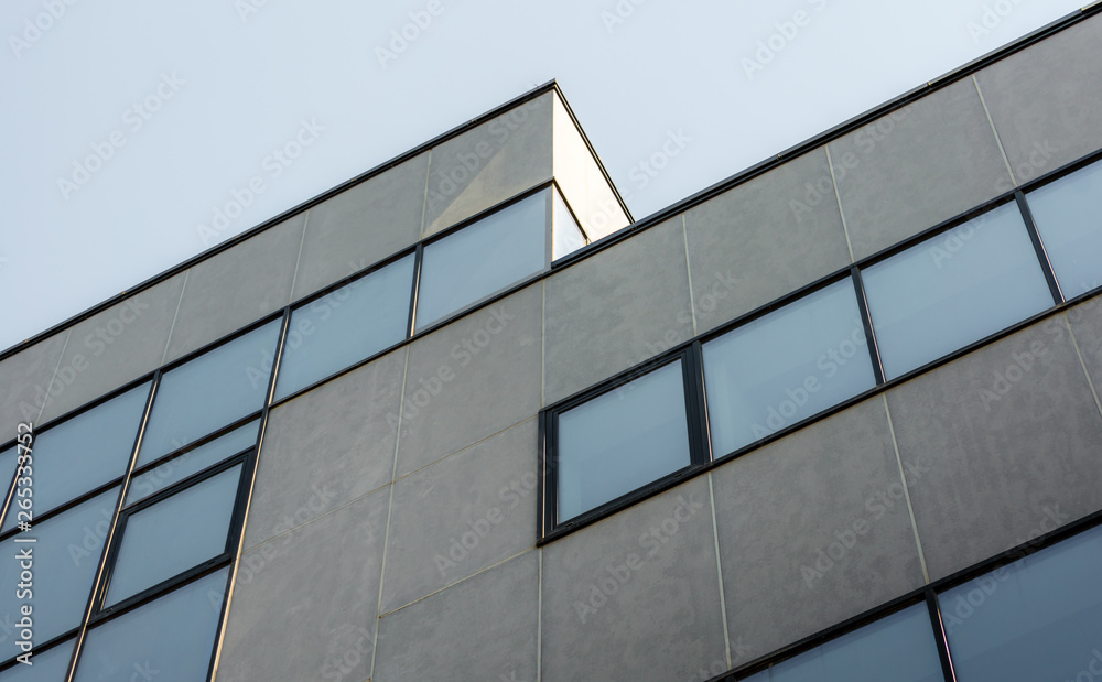 Obraz premium large gray concrete structure with empty windows