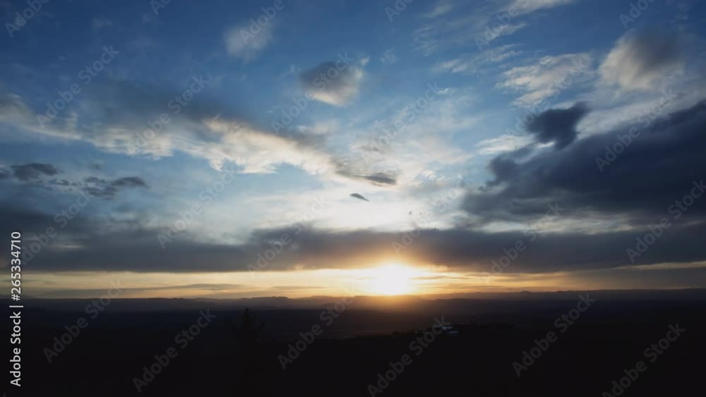 Brilliant Orange Sunrise Fast Clouds Time Lapse