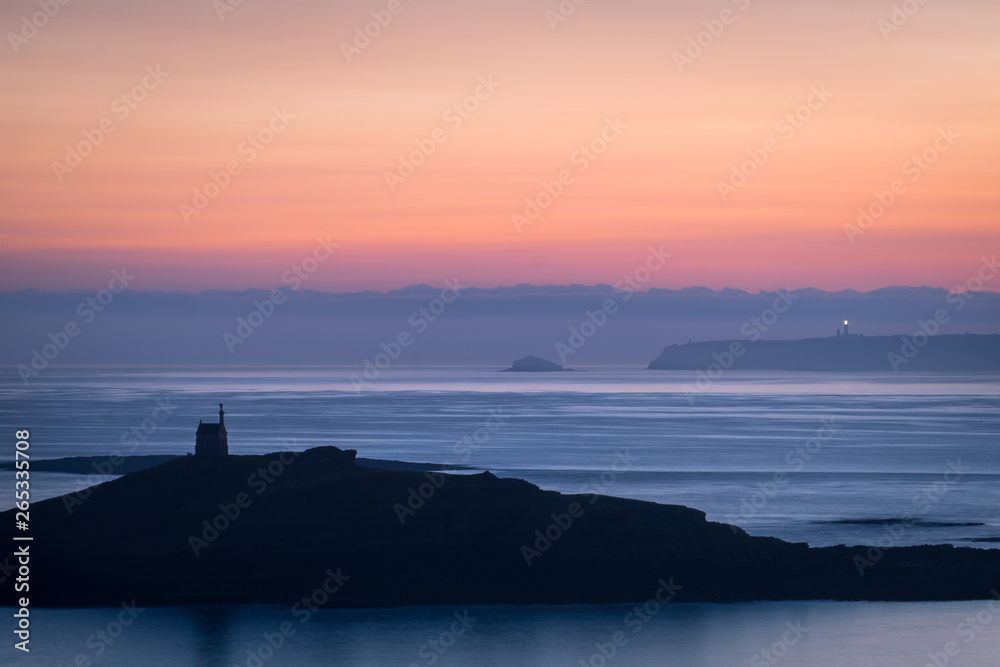 beautyful sunrise in the britain coast in Franche, island and ocean