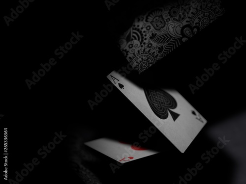 POKER cards falls. ace of spades, ace of hearts, background, wallpaper
