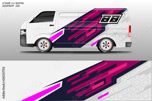 Van wrap design. Wrap, sticker and decal design for company. Vector format 