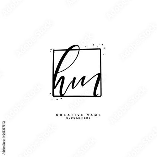 H M HM Initial logo template vector. Letter logo concept