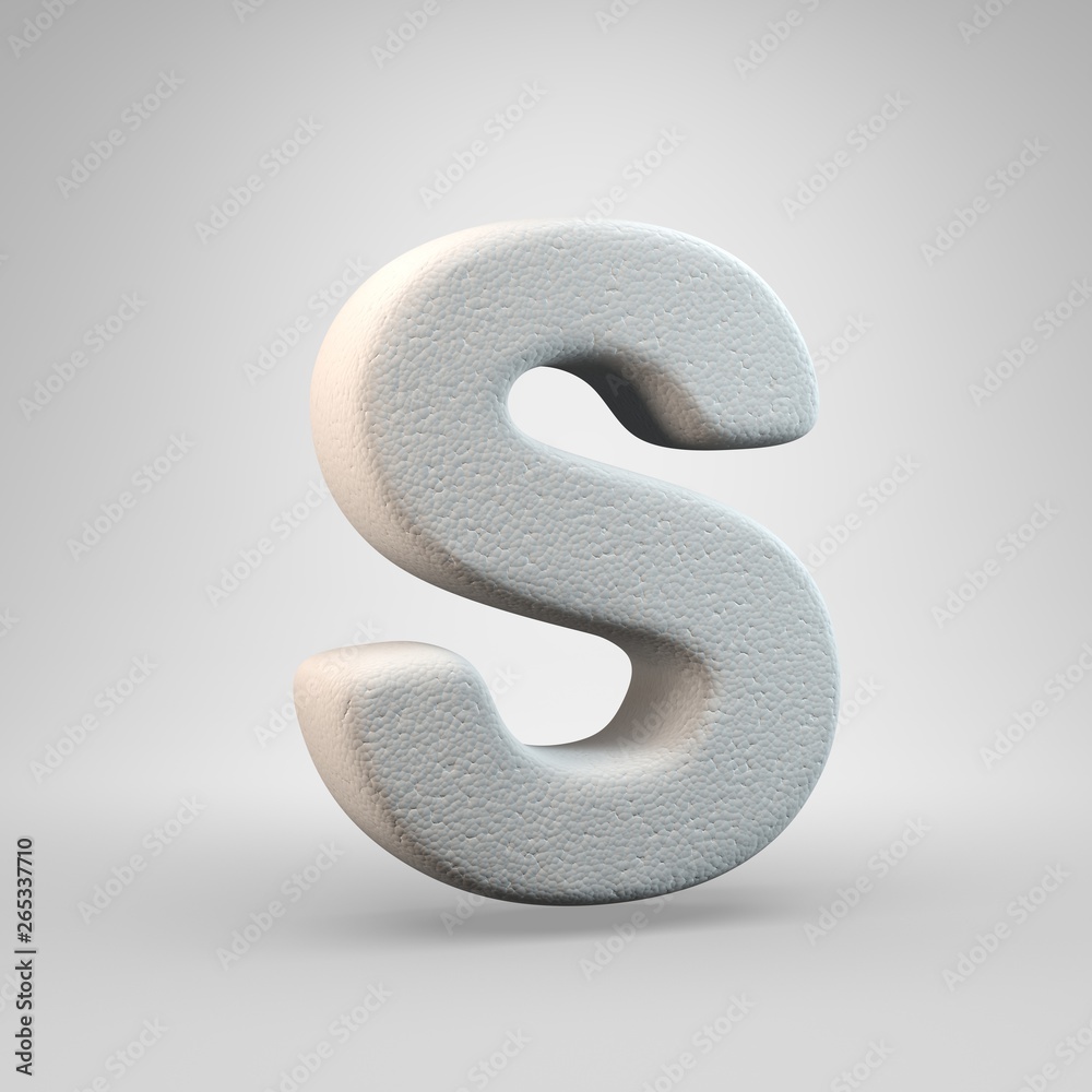 Volumetric construction foam uppercase letter S isolated on white background. Volumetric construction foam uppercase letter S isolated on white background.