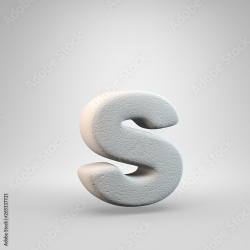 Volumetric construction foam lowercase letter S isolated on white background.