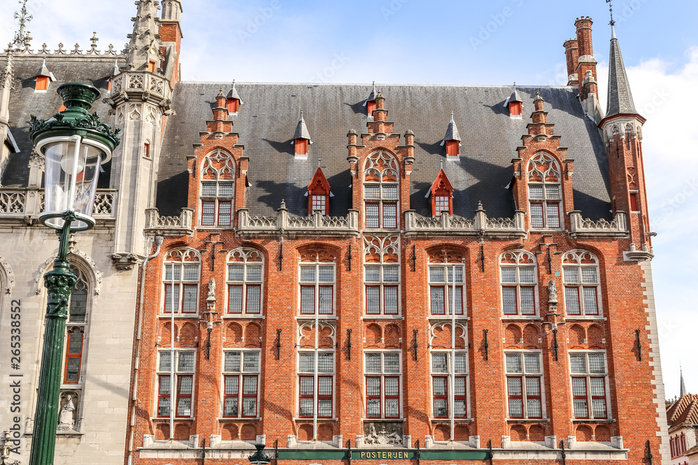Front view of Provincial Court building in Bruges