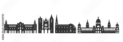 Spain logo. Isolated Spanish architecture on white background