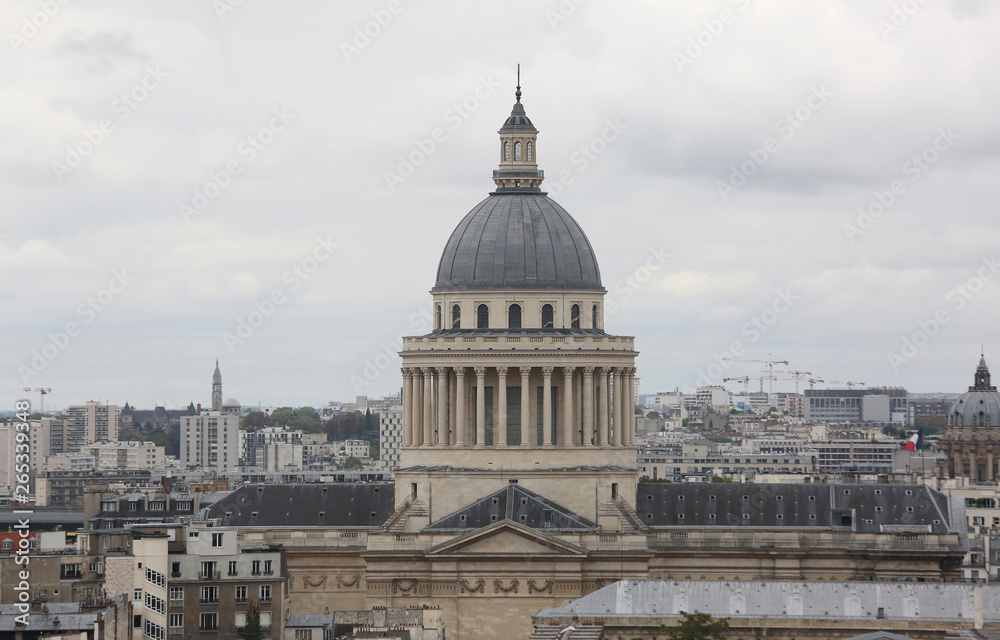 Pantheon with big Dome in the latin quartier in Paris