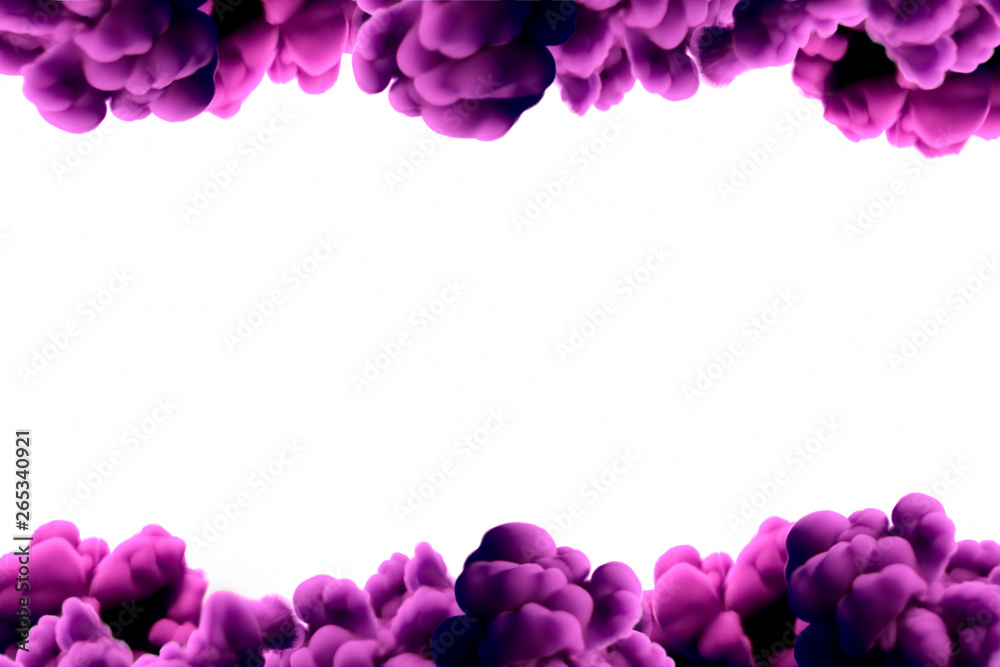 Frame with pink clouds. Mockup, 3D illustration Frame with pink clouds. Mockup, 3D illustration