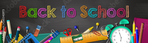 Welcome Back to School - Back to School Vector Illustration. Back to school education with school supplies - Back to school isolated vector.