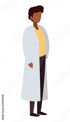 afro male medicine worker with uniform