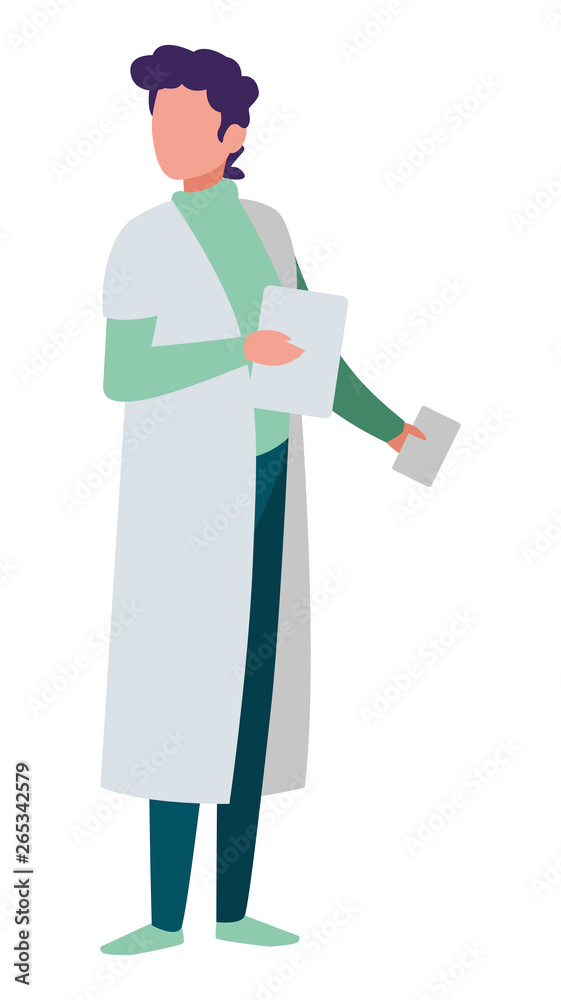 male medicine worker with uniform and documents male medicine worker with uniform and documents