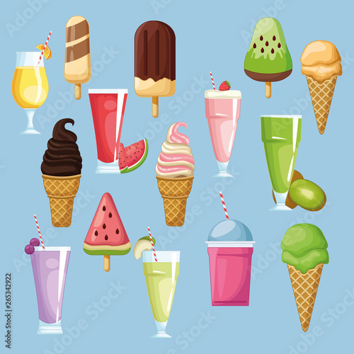 ice cream smoothies and ice lolly