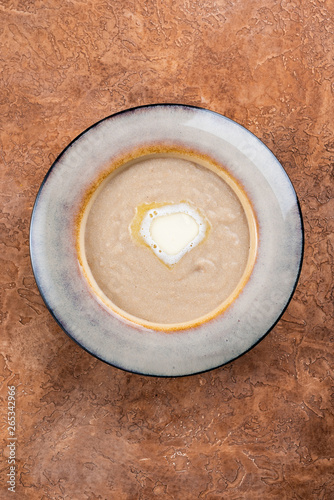 Amaranth porridge with butter.