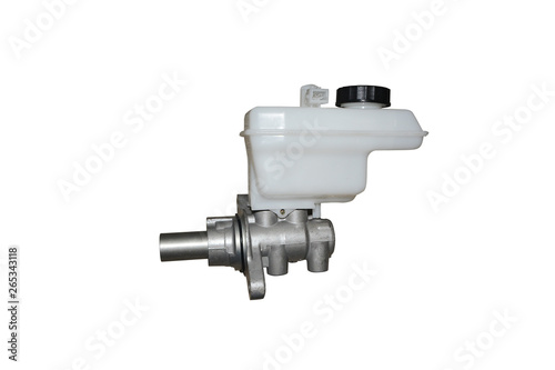 Billede på lærred Brake master cylinder on a white background