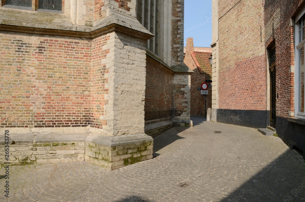 Medieval alley  in Brugge
