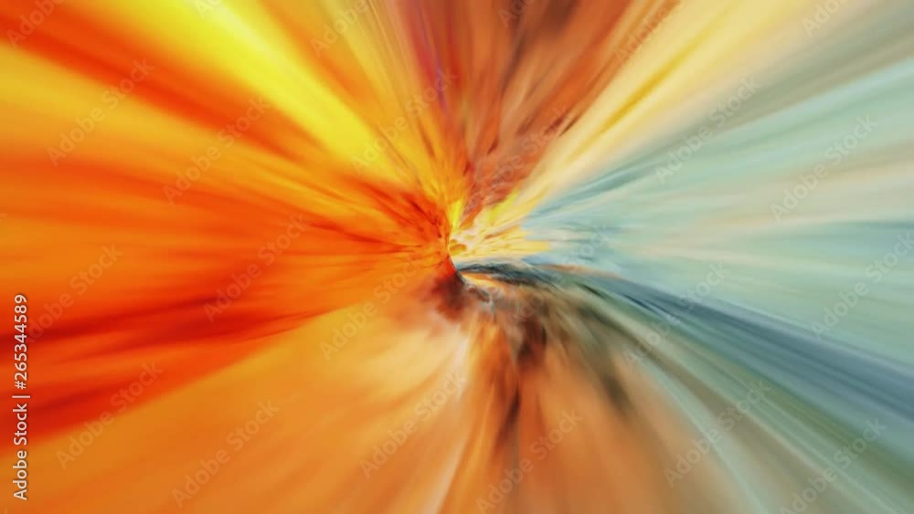 Interstellar, time travel and hyper jump in space. Flying through wormhole tunnel or abstract energy vortex. Singularity, gravitational waves and spacetime concept