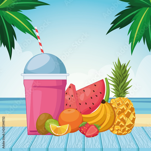 frozen drink with fruits