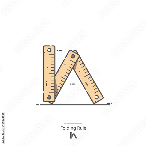 Folding rule - Line color icon
