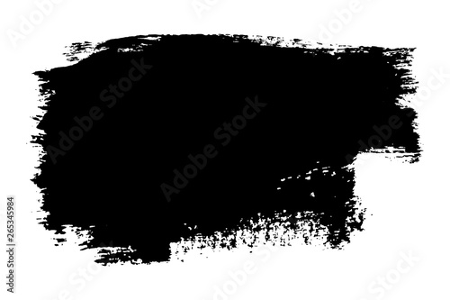 Brush stroke isolated on white background. Black paint brush. Grunge texture stroke line. Art ink dirty design. Border for artistic shape  paintbrush element. Brushstroke graphic. Vector illustration