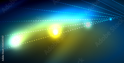 Color neon lights with waves abstract background