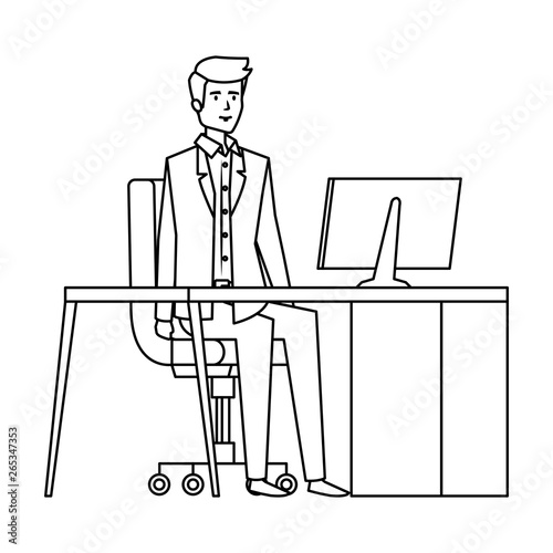 elegant businessman in the workplace photo