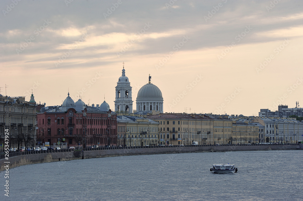 view of the Catherine Church on Vasilievsky island in St. Petersburg