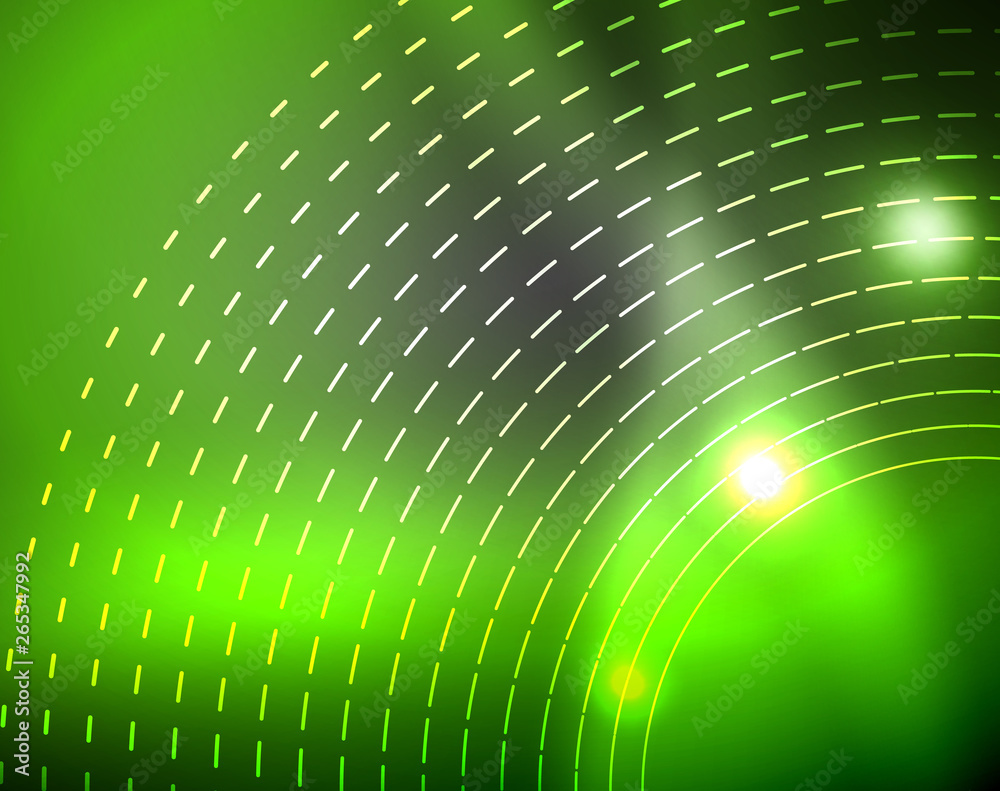 Obraz premium Dark space with neon color glowing lights abstract background