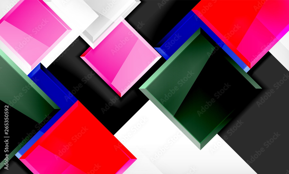 Bright colorful square shape blocks geometrical background Bright colorful square shape blocks geometrical background