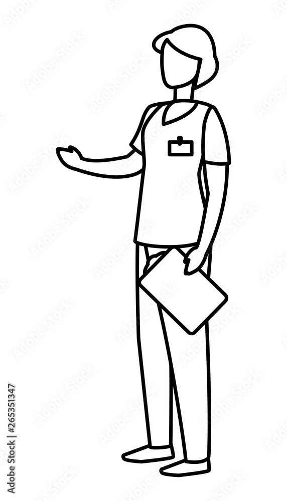 female medicine worker with uniform and documents female medicine worker with uniform and documents