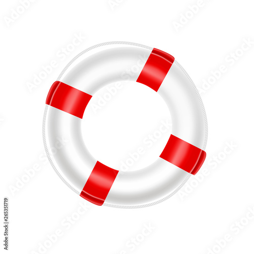 Life buoy template with red stripes.