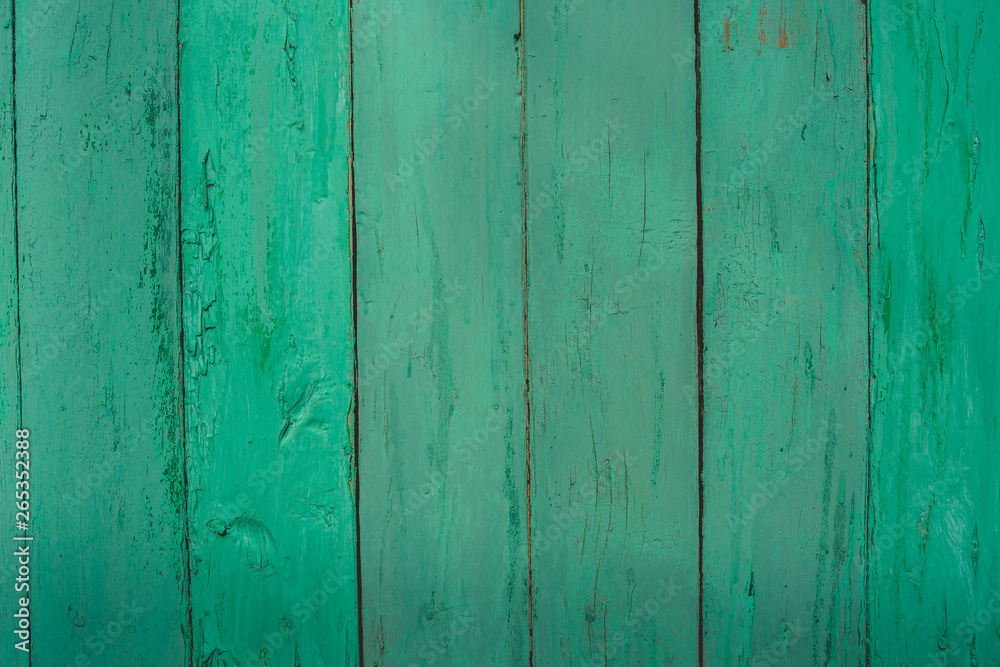 Background of green flaky wood Backdrop of green colored wooden panels with aged flaky surface Background of green flaky wood Backdrop of green colored wooden panels with aged flaky surface