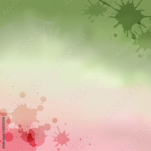 Beautiful background  blurred transition from asparagus to purple-pink color  blots  spots  vector.