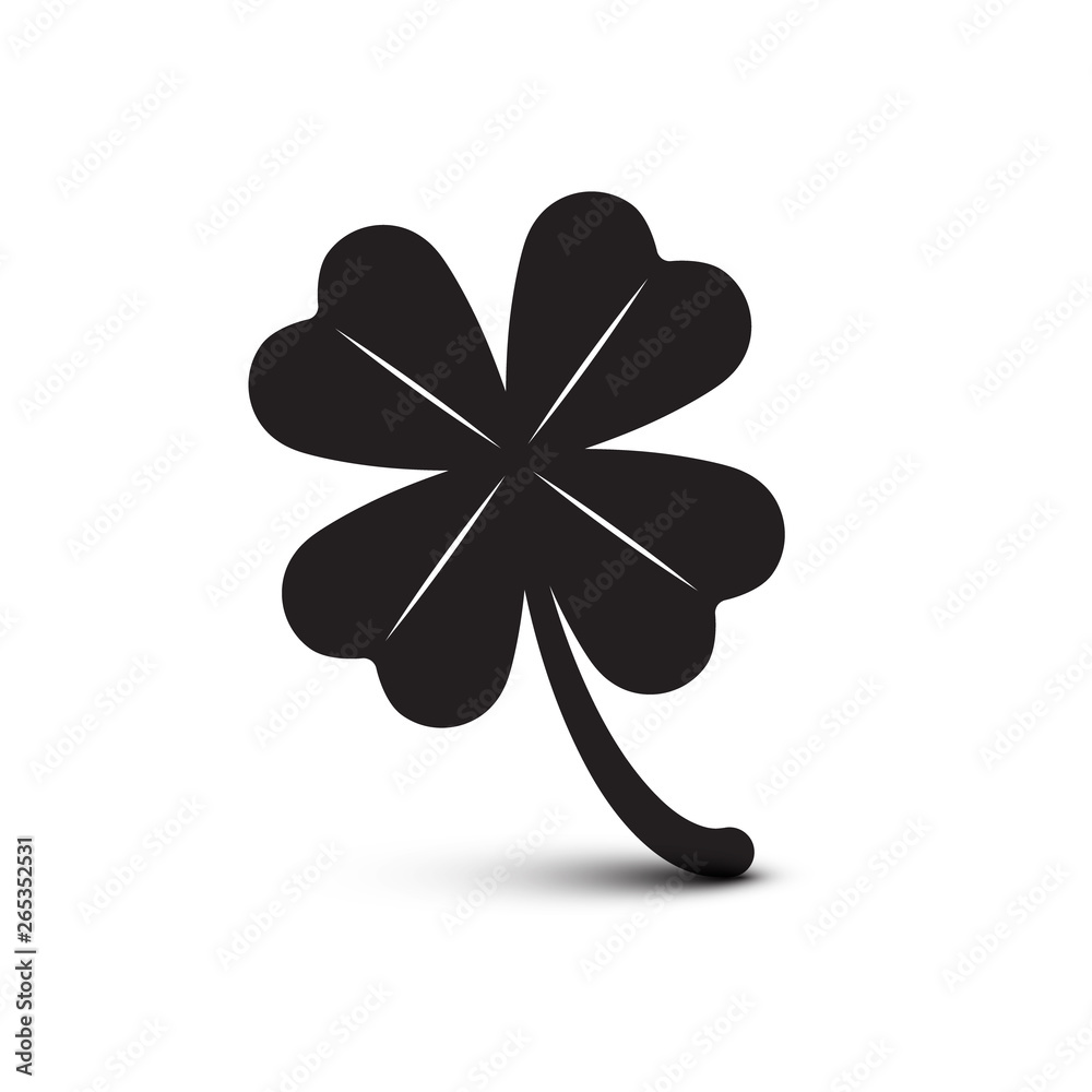 Clover Icon. Vector Four Leaves Plant. Luck Symbol Isolated on White Background. Clover Icon. Vector Four Leaves Plant. Luck Symbol Isolated on White Background.