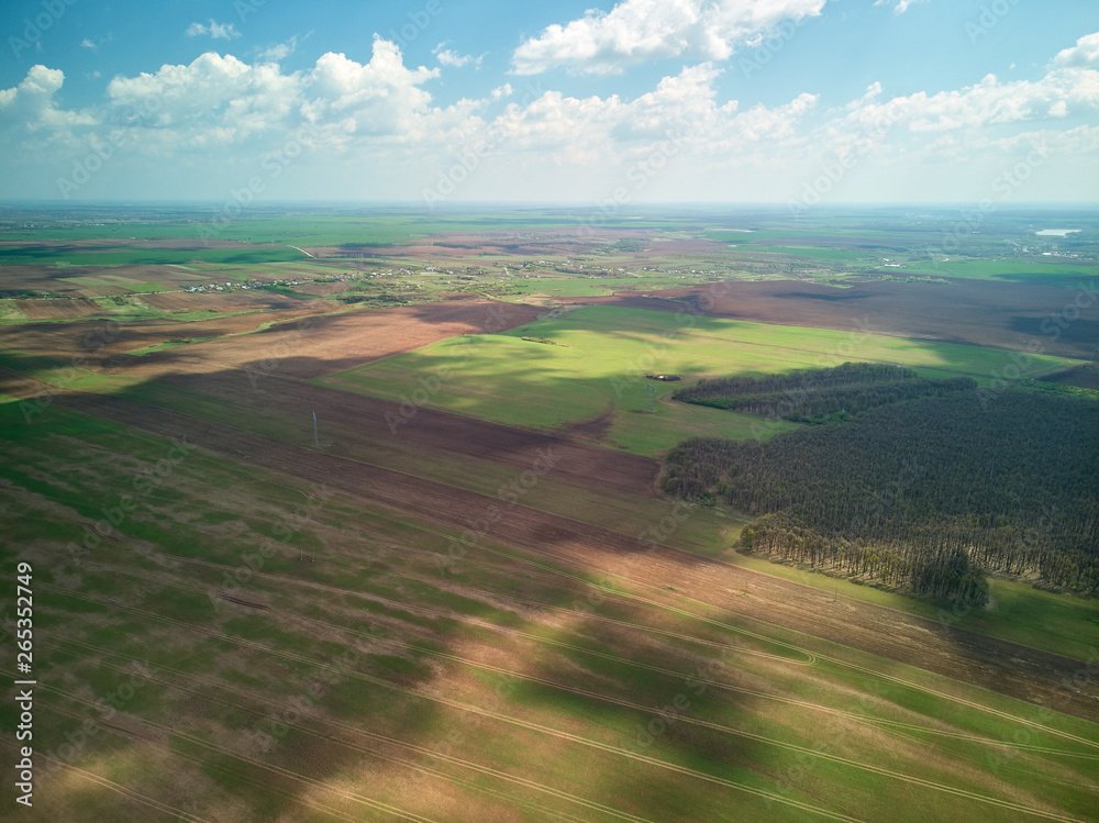 Aerial of agricultural fields