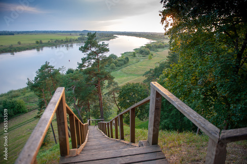 View from the Rambynas hill across the Nemunas river into Russian enclave Kaliningrad. Rambynas - the last remaining sacred place of Balts.