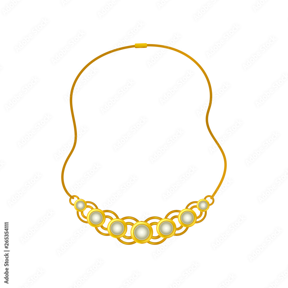 Necklace in the form of diamond rings. Vector illustration. Necklace in the form of diamond rings. Vector illustration.