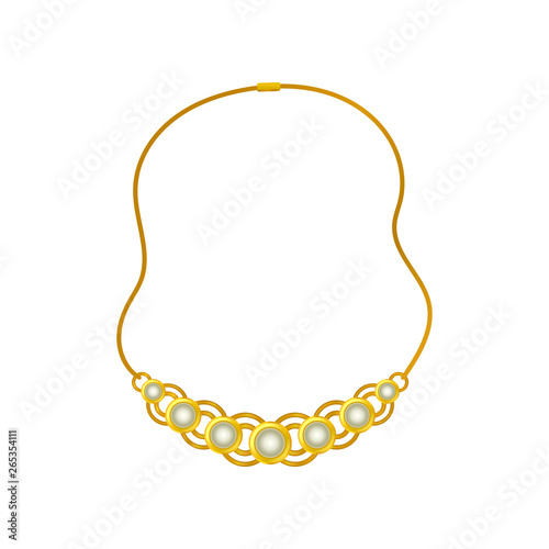 Necklace in the form of diamond rings. Vector illustration.