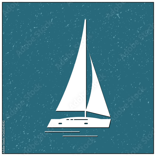 Sailboat in summer symbol, vector