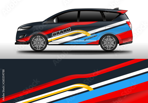 Wrap car racing designs vector . Background designs decal