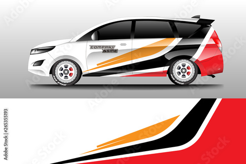 Wrap car racing designs vector . Background designs decal