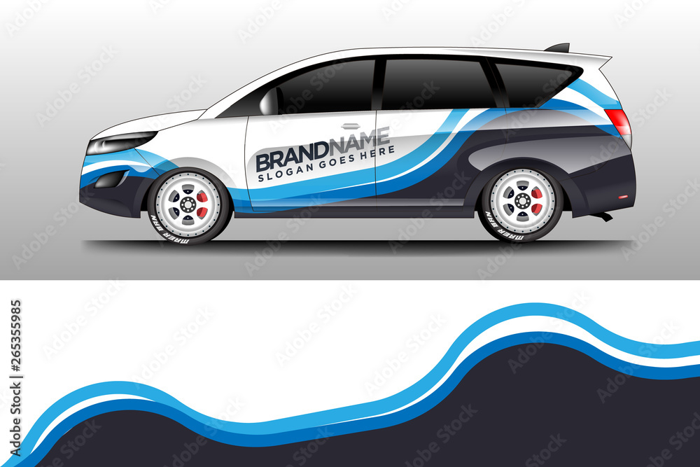 Wrap car racing designs vector . Background designs decal