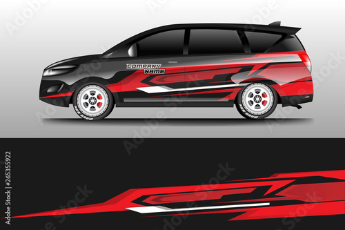 Wrap car racing designs vector . Background designs decal