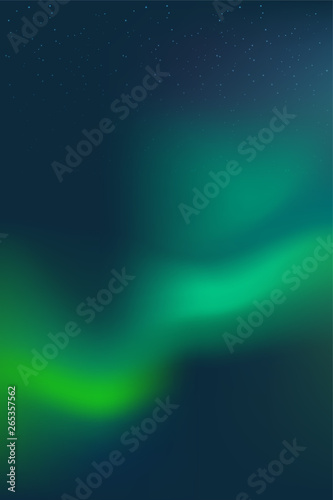 Night Sky, Aurora Borealis, Northern Lights Effect, Realistic Colored polar lights. Vector Illustration, abstract space design for aurora borealis.